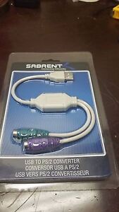 New Sabrent USB to Dual PS/2 Cable Adapter Keyboard Mouse Converter SBT-CPS2