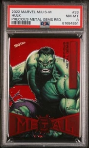 Hulk #33 PSA 8 Red Precious Metal Gems /100 PMG 2022 Marvel Metal Spider-Man - Picture 1 of 3