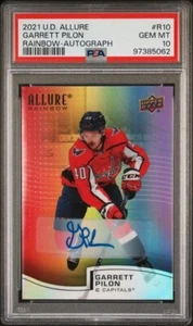 2021-22 Allure - Autógrafos Rainbow completos #R-10 Garrett Pilon (AU) PSA 10 POP 1 - Imagen 1 de 2