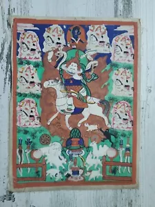 Mongolian Tibetan Antique Thanka Thangka Painting Protectors 19th C. - Picture 1 of 8