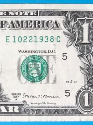 October 22, 1938 : E 10221938 C BIRTHDAY Note $1 One Dollar Bill - Image 1 of 3