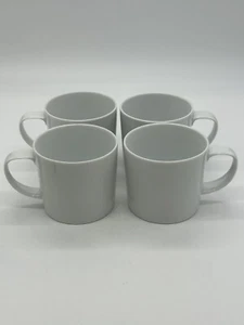 Crate & Barrel White 8oz Coffee Tea Cups - Made in Sri Lanka (Set of 4) - Picture 1 of 4