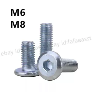 Tornillos conectores hexagonales de acero galvanizado para muebles M6 M8 cabeza plana tornillos Allen - Imagen 1 de 12