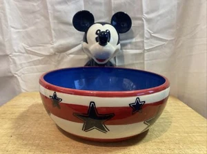Mickey Mouse Disney Red, White and Blue Bowl. 9” x 9 1/2”.   S6 - Picture 1 of 9
