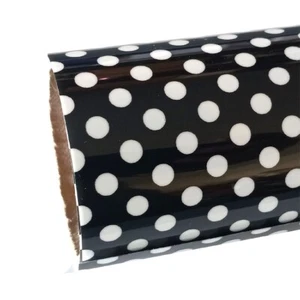 Black Polka Dot Thermoflex Fashion Patterns 12" x 3' (3 feet) Roll, HTV - Picture 1 of 1