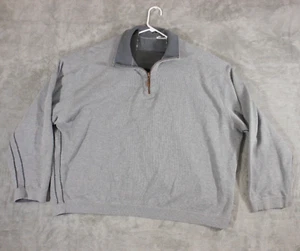 IZOD Pullover Men's Size Large Long Sleeve 1/4 Zip Gray Sweatshirt Casual - Picture 1 of 12