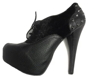 Penny Love Kenny Womens Platform Heels Goth Punk Studs Faux Fur Size 8 - Picture 1 of 10
