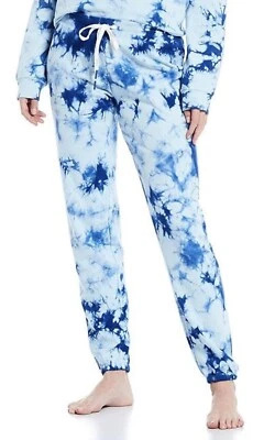 PJ Salvage Women M Medium Tie-Dye French Terry Jogger Lounge Pants $62 AQUA BLUE - Image 1 of 2