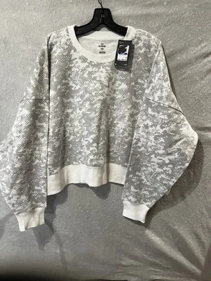 Under Armour UA White Gray Camo Rival Fleece Over Sized Sweat Shirt XL NWT Women - Image 1 of 4