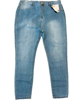 Boohoo Straight leg Jean Jeggings Ladies size 16 Cotton Blend 42” Waist NWT - Image 1 of 4