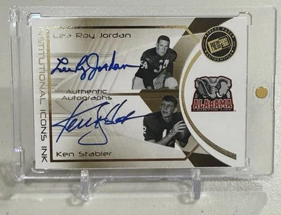 2008 Press Pass Ken Stabler & Lee Roy Jordan Auto Football Card 49/50, Alabama - Image 1 of 2
