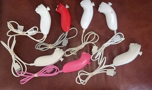 LOT OF 7 Nintendo Wii White, Pink, Red, Nunchuck Mixed See Descript - Picture 1 of 13