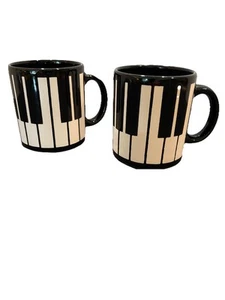 Waechtersbach Klaviertasten Keyboard Kaffeetassen Tassen (2) Vintage BRD 80er Jahre - Bild 1 von 7