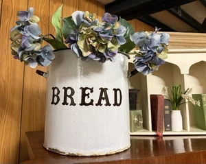 Large Vintage White Enamel Bread Bin / Alternative Planter - Picture 1 of 13