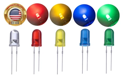 50 PCS Colorful 5Mm LED Light Diodes, LED Circuit Assorted Kit for Science Proje
