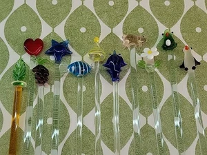 11 Vintage Retro Glass Novelty Cocktail Sticks Stirrers 21cm Animals Ect - Picture 1 of 8