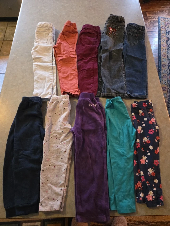 Lote de pantalones para niñas talla 4t, 10 pares, marcas mixtas Foto 1 de 1
