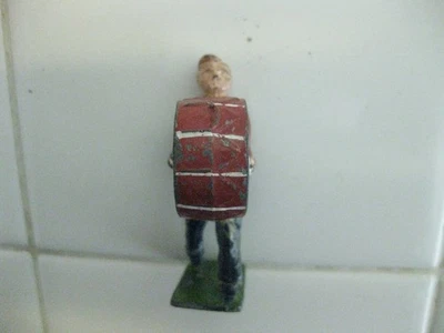 Boneco de chumbo soldado britânico tocando bateria Inglaterra - Imagem 1 de 4