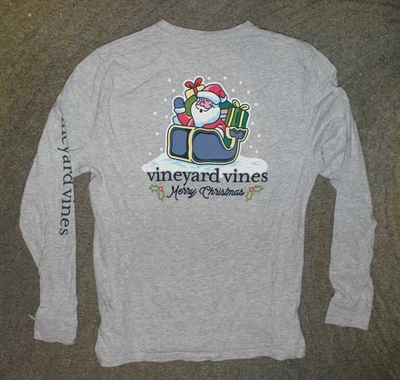 Vineyard Vines Girls Long Sleeve Gray T-Shirt (Christmas) - Size XL (16) - EUC - Image 1 of 4