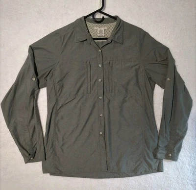 Camisa ExOfficio Para Mujer Talla Grande Bolsillos con Cremallera Verde Viaje Aire Libre Senderismo  Foto 1 de 4