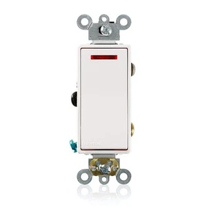 Leviton 5628-2W 20 Ampere, 120 Volt, Decora Plus Luce Pilota a Dondolo, Illuminata - Foto 1 di 1