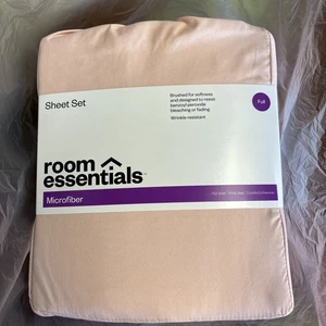 Lot Of 3 - Room Essentials 4-Piece Microfiber Sheet Set - Full - Peach Blush - Picture 1 of 4