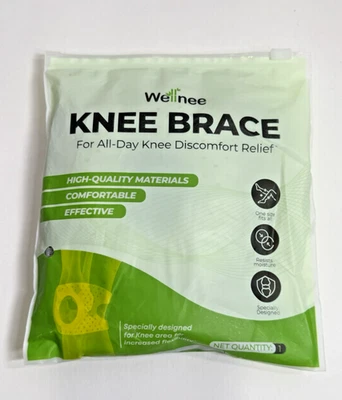 Wellnee унисекс взрослых силиконовая подкладка колена поддержки скоба AC серый один размер - Изображение 1 из 4