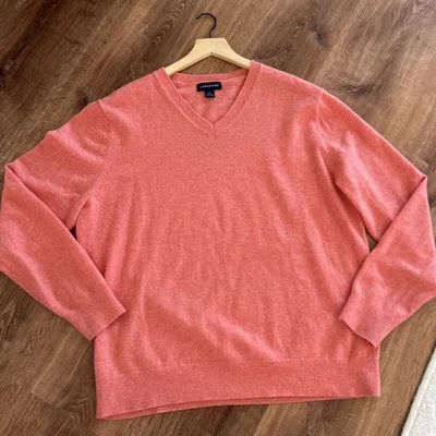 Lands End V-Neck 100% Cashmere Sweater Classic Mens Sz Large (42-44) - Image 1 of 4