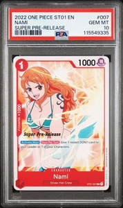 ONE PIECE SUPER PRE RELEASE ST01-007 NAMI PSA 10 GEM MINT - Foto 1 di 2