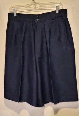 Pantalones cortos para mujer Gold by Giorgio Sant’Angelo de colección talla 14 lino rayón azul marino Foto 1 de 4