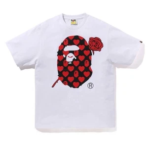 A Bathing Ape Bape Gr. XXL weiß T-Shirt Herzmuster BRANDNEU - Bild 1 von 5