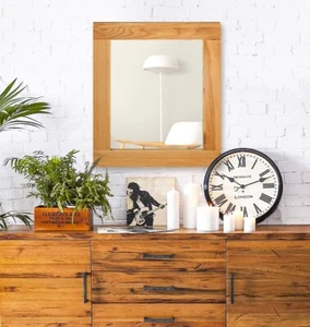 Large Wall Mirror, (68cm) Oak Wooden Framed Mirror, Hallway Wall Mounted Mirror - Picture 1 of 8