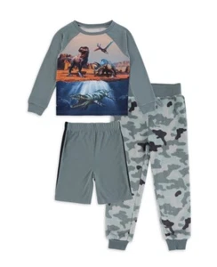 Toddler Boys Long Sleeve Top, Pants and Shorts Pajama Set Petit Lem Size: 6 - Picture 1 of 3