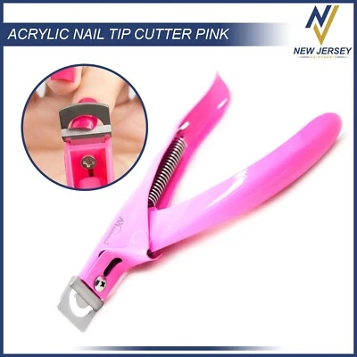 Cortador de punta de uñas postizas acrílico rosa con cortador de punta de manicura de resorte Foto 1 de 3