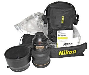 OPEN BOX NIKON AF-S NIKKOR 200mm f/2 ed VR Lens w/CASE, HOOD, NEW CONDITION! - Picture 1 of 11