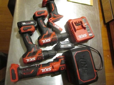SKIL PWRCORE 12 12v Brushless 6-tool Combo Kit 2 battery charger speaker w dent - Image 1 of 4