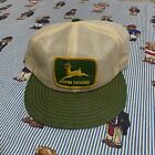 Casquette chapeau de camionneur vintage Louisville John Deere patch en maille blanche verte