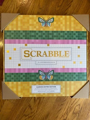 SEALED Anthropologie Scrabble Bistro Garden Tile Board Game Butterfly Gold NEW - Image 1 of 4