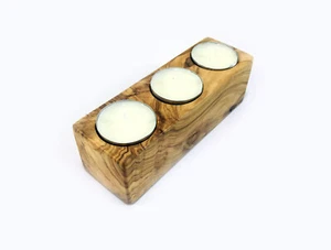 mina concept Kerzenhalter, Teelichthalter aus Olivenholz TRIO 3201040 - Bild 1 von 6