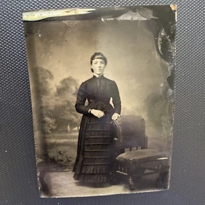 ATQ Circa 1840 1865 Tintype Family Name Their Or Olsen Norway Michigan Woman - Picture 1 of 1
