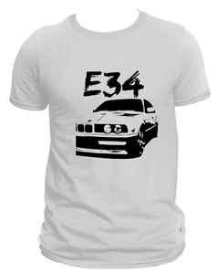 BMW E34 Touring 5 Series T-shirt DTG Print Logo Shirt Short Sleeve Cotton Gift - Picture 1 of 6