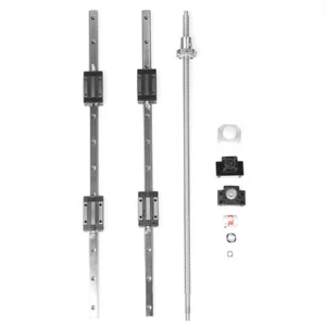 2Pcs HGR20-700mm Linear Guide Rail & 1pc RM1605-700mm Ballscrew & BF12/BK12 Kit - Picture 1 of 9