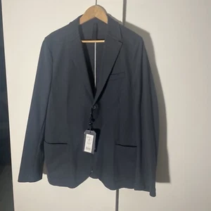 NWT Harris Wharf London Mens Blazer, Blue, Stretch, 46 US, Raw Edges, MSRP $600 - Picture 1 of 23