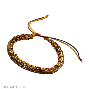 Pulsera ajustable trenzada con bandera nacional roja amarilla azul Columbia - Imagen 1 de 3