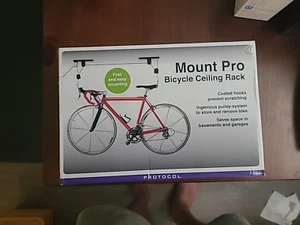 New Bike Mount Pro Protocol Bicycle Ceiling Rack Coated Hooks Fast Mounting - Picture 1 of 2