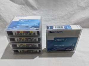 NEW Quantum LTO Ultrium 2 Data Cartridge - 200/400 GB MR-L2MQN-01, 5 Pack - Picture 1 of 3