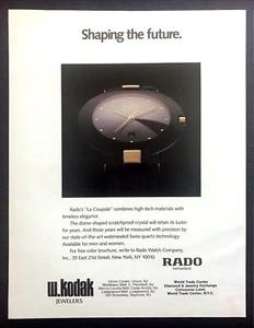 Reloj Rado La Coupole 1989 foto "Dando forma al futuro" anuncio impreso vintage - Imagen 1 de 1