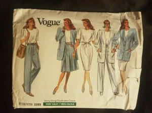 VINTAGE VOGUE MISSES PETITE JACKET DRESS TOP SKIRT PANTS UNCUT PATTERN - 2285 - Picture 1 of 5
