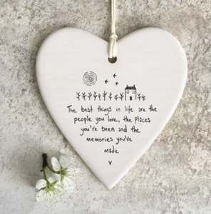East of India porcelain hanging heart there are no words 6214 - Picture 1 of 1