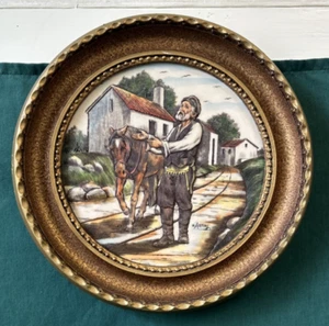 Artini Geiger auf dem Dach geätzte Skulptur Gravur 13,75" rund EXC - Bild 1 von 5